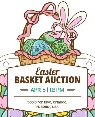Easter Basket Auction Event Flyer Template
