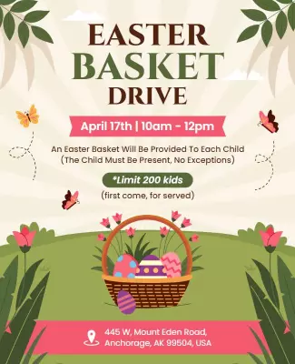 Easter Basket Drive Event Flyer Template