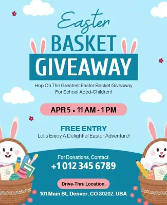 Easter Basket Giveaway Event Flyer Template