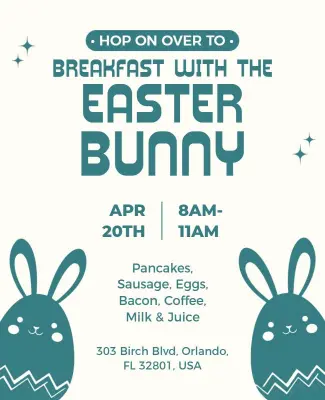 Easter Bunny Breakfast Event Flyer Template