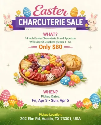 Easter Charcuterie Sale Flyer Template