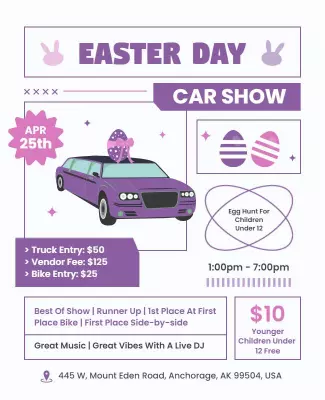 Easter Day Car Show Event Flyer Template