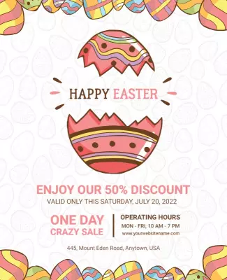 Easter Egg Discount Sale Flyer Template
