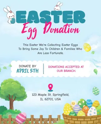 Easter Egg Donation Event Flyer Template