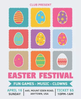 Easter Festival Celebration Activities Flyer Template