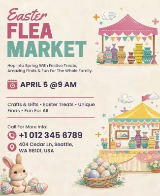 Easter Flea Market Event Flyer Template