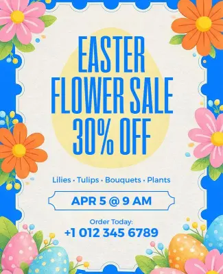 Easter Flower Sale Discount Event Flyer Template