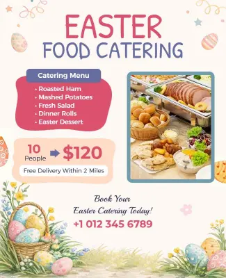 Easter Food Catering Service Flyer Template