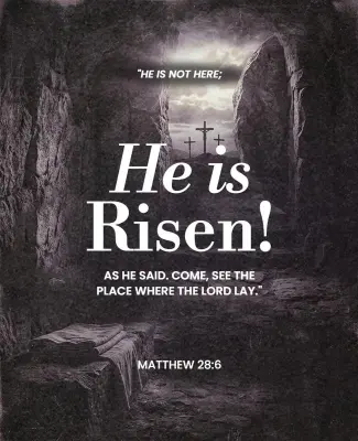 Easter He Is Risen Religious Poster Template