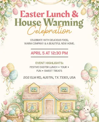 Easter Lunch and Housewarming Celebration Flyer Template