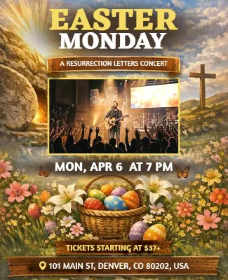 Easter Monday Concert Celebration Flyer Template