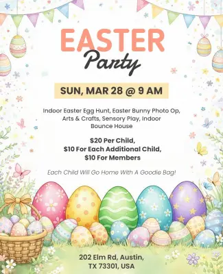Easter Party Celebration Flyer Template