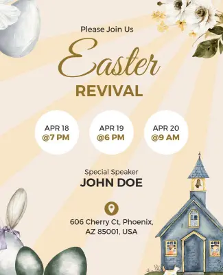 Easter Revival Church Event Flyer Template