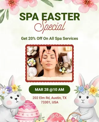 Easter Spa Promotion Poster Template