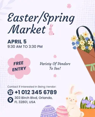 Easter Spring Market Event Flyer Template