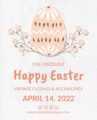 Easter Vintage Clothes Sale Flyer Template