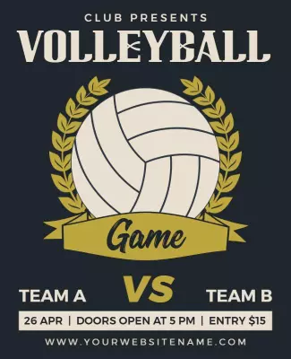 Ebony Clay Volleyball Club Sports Flyer Template