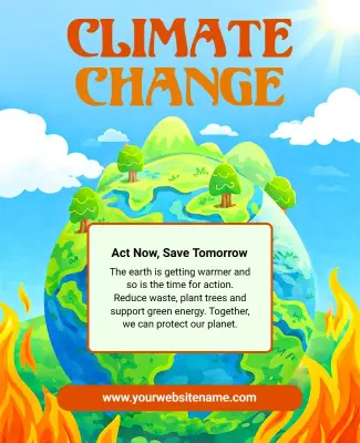Eco-Friendly Colorful Planet Conservation Awareness Poster Template