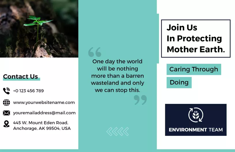 Eco-Friendly Conservation Awareness Mission Brochure Template