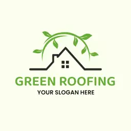 Eco-Friendly Design Featuring Green Elements in Roofing Logo Template