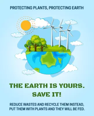Eco-Friendly Earth Conservation Awareness Poster Template