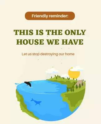 Eco-Friendly Earth Conservation Reminder Poster Template