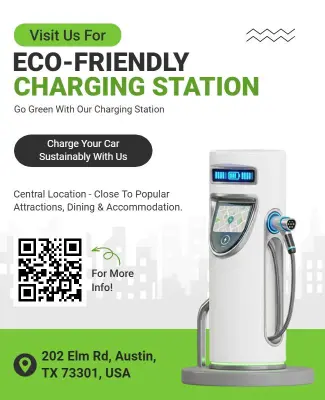 Eco-Friendly Electric Vehicle Charging Station Flyer Template
