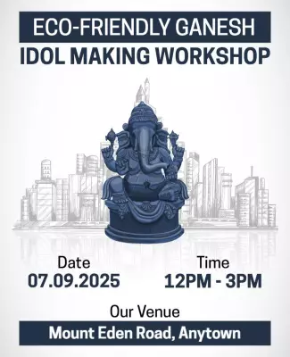 Eco-Friendly Ganesh Idol Making Workshop Poster Template