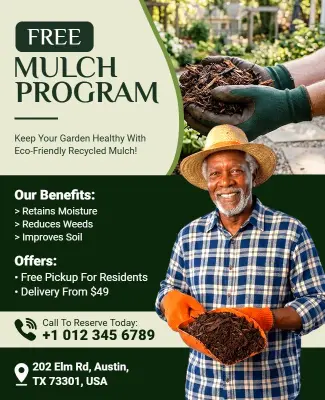 Eco-Friendly Garden Mulch Program Flyer Template