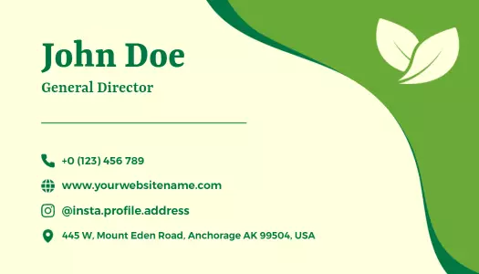 Eco-Friendly Green Agriculture Business Card Template