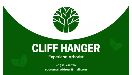 Eco-Friendly Green Arborist Business Card Template