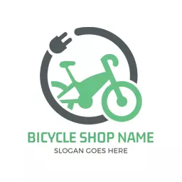 Eco-Friendly Green Bicycle Design for Urban Riders Logo Template
