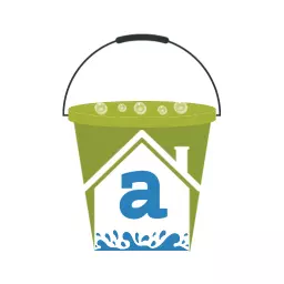 Eco-Friendly Green Bucket Design with Lettering Alphabet Logo Template