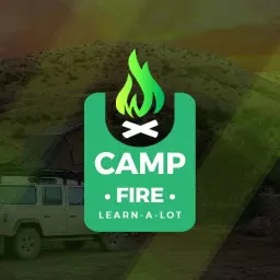 Eco-Friendly Green Campfire Design Promoting Outdoor Skills Logo Template