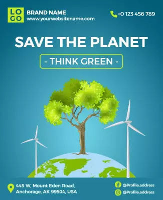Eco-Friendly Green Conservation Awareness Poster Template
