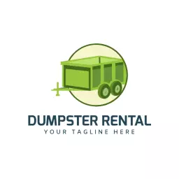 Eco-Friendly Green Dumpster Design for Rental Services Logo Template