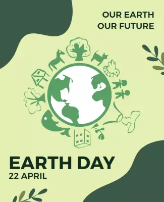 Eco-Friendly Green Earth Day Awareness Poster Template