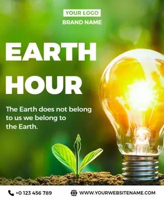 Eco-Friendly Green Earth Hour Awareness Poster Template