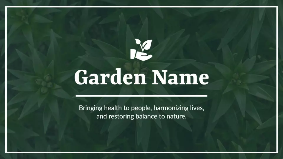 Eco-Friendly Green Garden Business Services Presentation Template