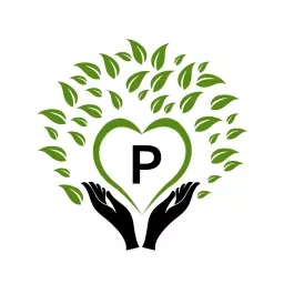 Eco-Friendly Green Heart with Letter P Alphabet Logo Template