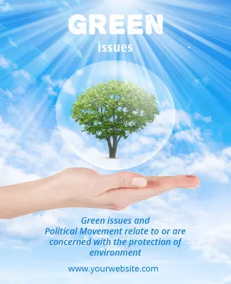 Eco-Friendly Green Issues Awareness Campaign Poster Template