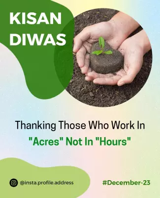 Eco-Friendly Green Kisan Diwas Agriculture Appreciation Poster Template