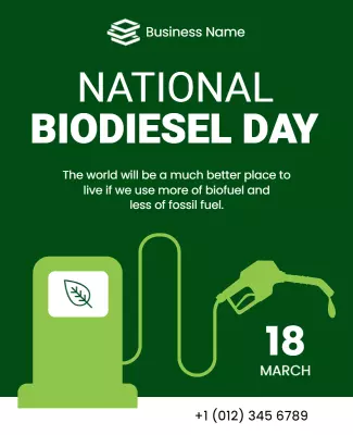 Eco-Friendly Green National Biodiesel Day Awareness Poster Template