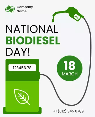 Eco-Friendly Green National Biodiesel Day Celebration Poster Template
