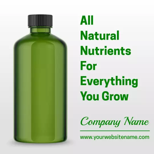 Eco-Friendly Green Nutrient Bottle for Business Ad Template