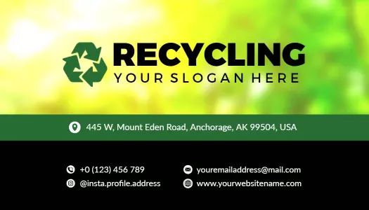Eco-Friendly Green Recycling Awareness Business Card Template