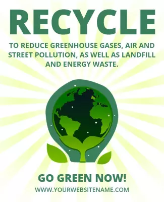 Eco-Friendly Green Recycling Awareness Campaign Poster Template