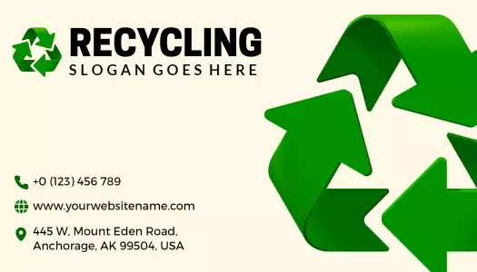 Eco-Friendly Green Recycling Initiative Business Card Template
