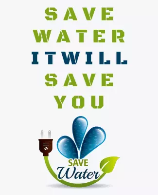 Eco-Friendly Green Save Water Awareness Poster Template