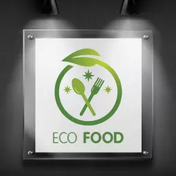 Eco-Friendly Green Symbol Promoting Healthy Food Logo Template